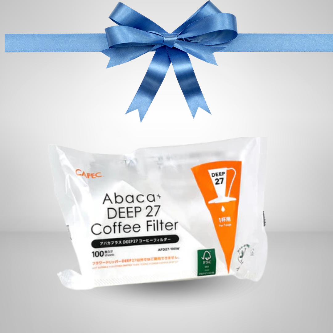 Filtros de papel Cafec ABACA+ Deep 27 en su empaque ecológico.