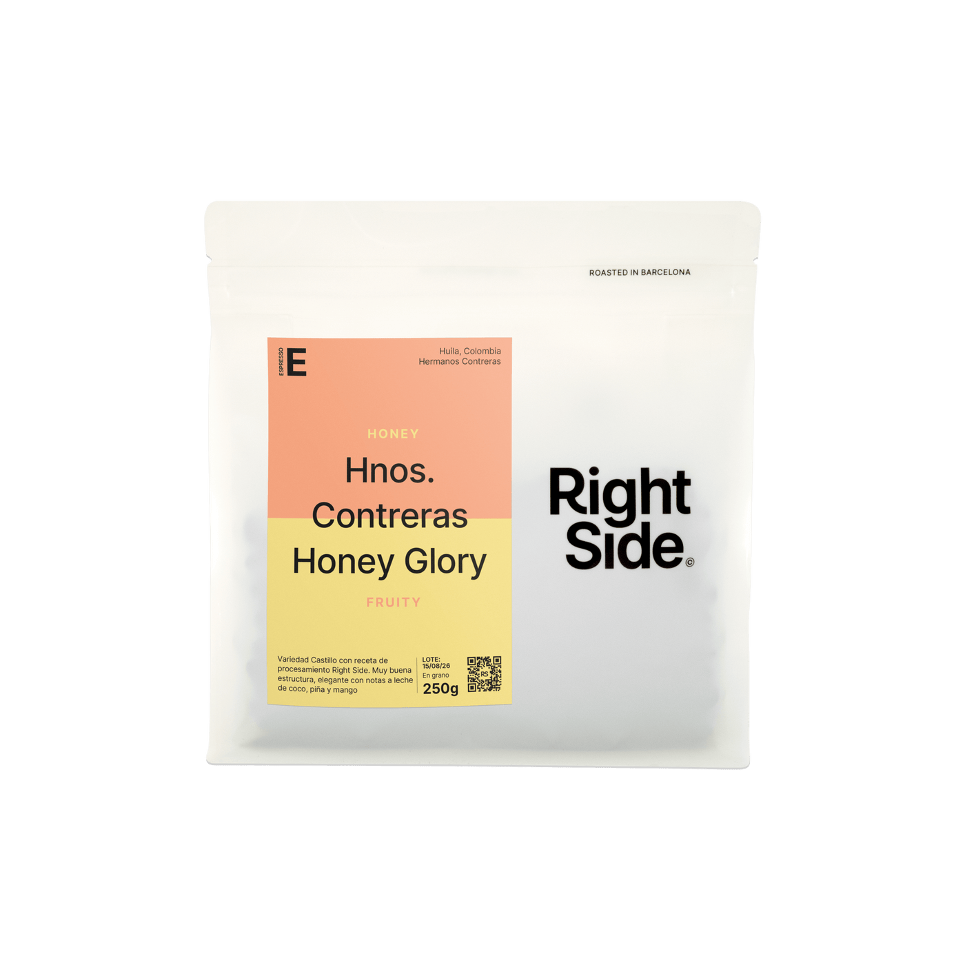 Right Side Coffee Hnos. Contreras Honey Glory Espresso, café de especialidad de Huila, Colombia
